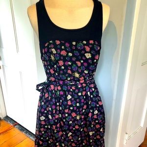 Navy blue and multicolor floral dress